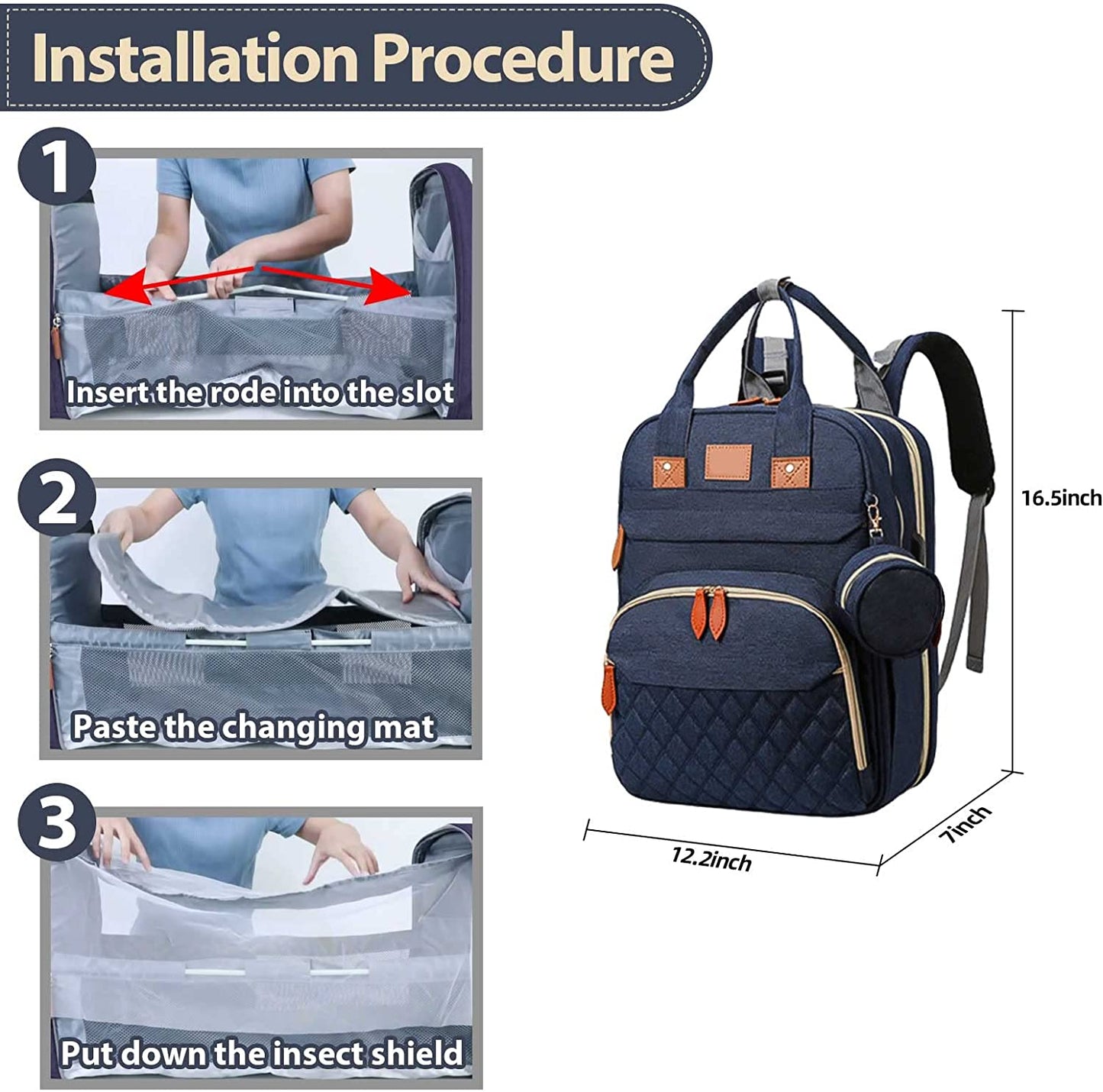 Premium On-the-Go Diaper Backpack with Changing Station