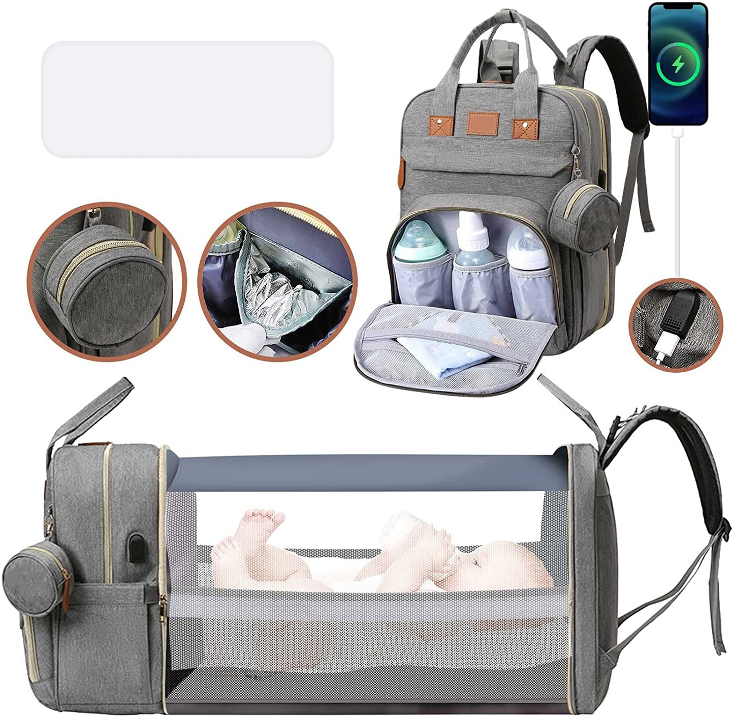 Premium On-the-Go Diaper Backpack with Changing Station