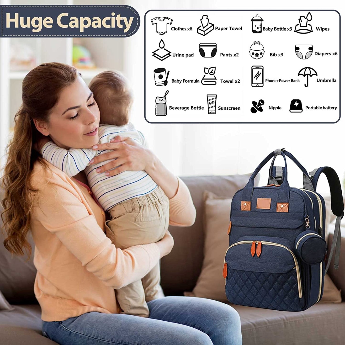 Premium On-the-Go Diaper Backpack with Changing Station